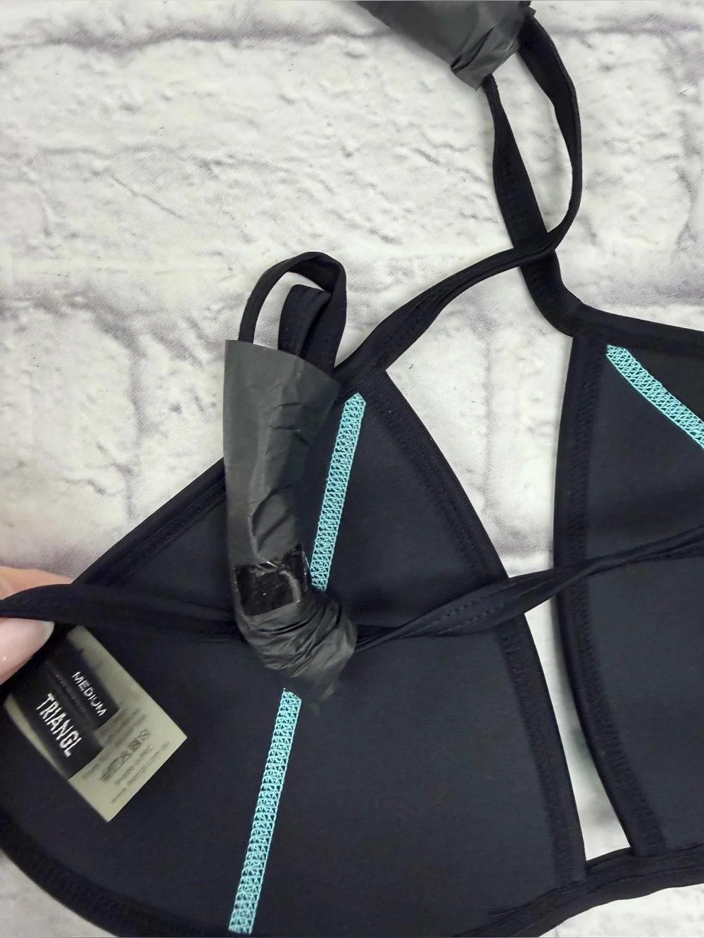 triangl Chloe Bikini Top in Santa Rosa Splash Sz M Blue NWOT's Beach Pool Swim